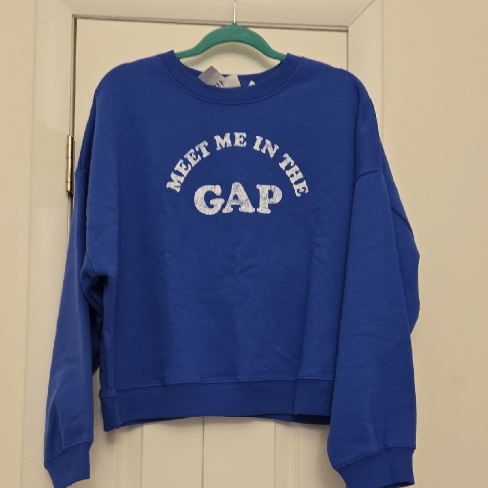 GAP Women's Vibrant Blue Crew Neck Sweater